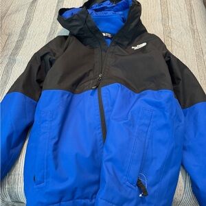 Blue and Black Hooded Jacket